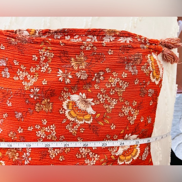 Knox Rose Orange and White Floral kimono open cardigan swim cover up - Picture 7 of 10